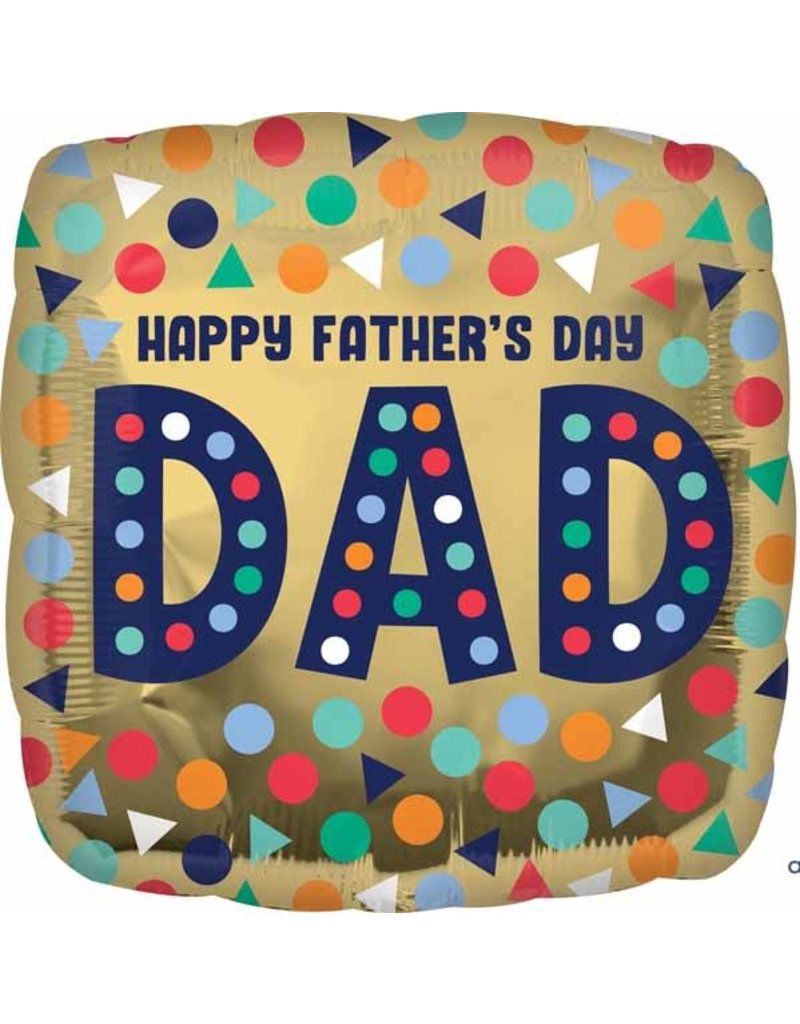 Happy Father's Day Dad 18" Square Mylar Balloon