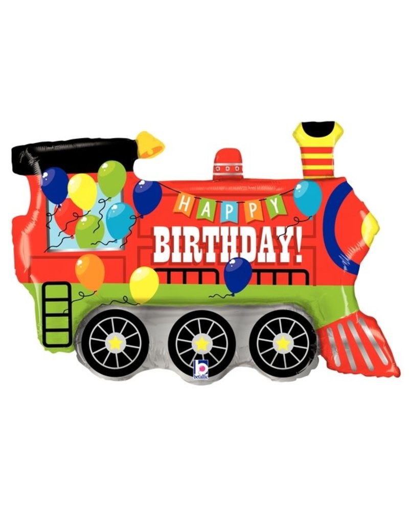 Birthday Party Train 37" Mylar Balloon