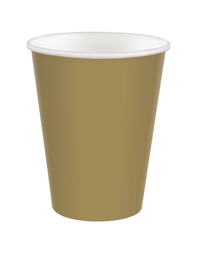 9 oz. Paper Cups, Mid Ct. - Gold (20)