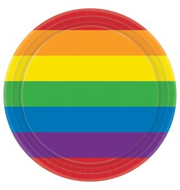 Rainbow Round Plates, 7" (8)
