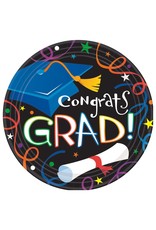 Colorful Grad Celebration 9" Plates (8)