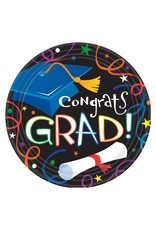 Colorful Grad Celebration 7" Plates (8)