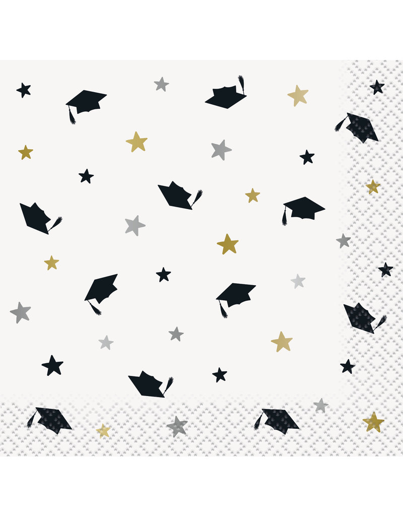 Stars & Cap Grad Beverage Napkins (16)