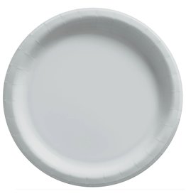8 1/2" Round Paper Plates, Mid Ct. - Silver (20)
