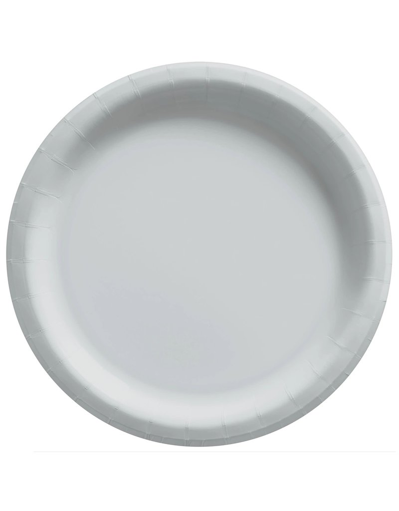 8 1/2" Round Paper Plates, Mid Ct. - Silver (20)