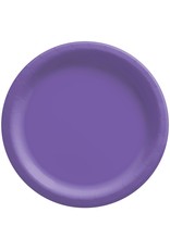 6 3/4" Round Paper Plates, Mid Ct. - New Purple (20)