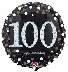 100 Sparkling Birthday Mylar 18" Balloon