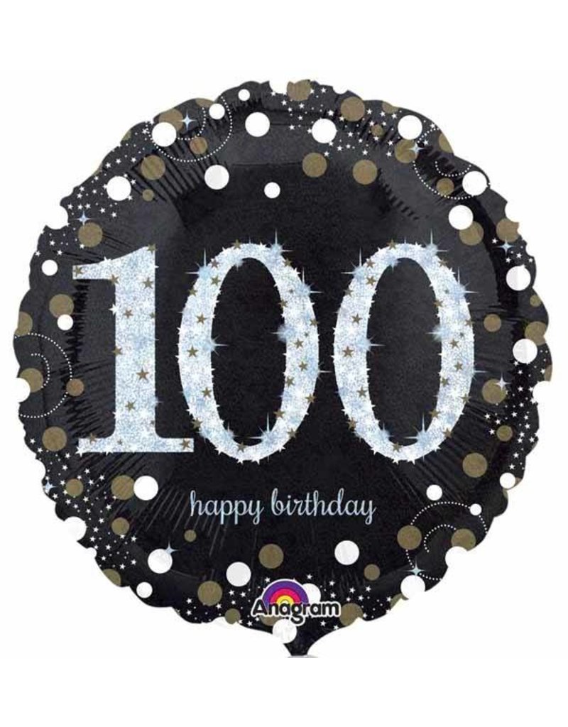 100 Sparkling Birthday Mylar 18" Balloon