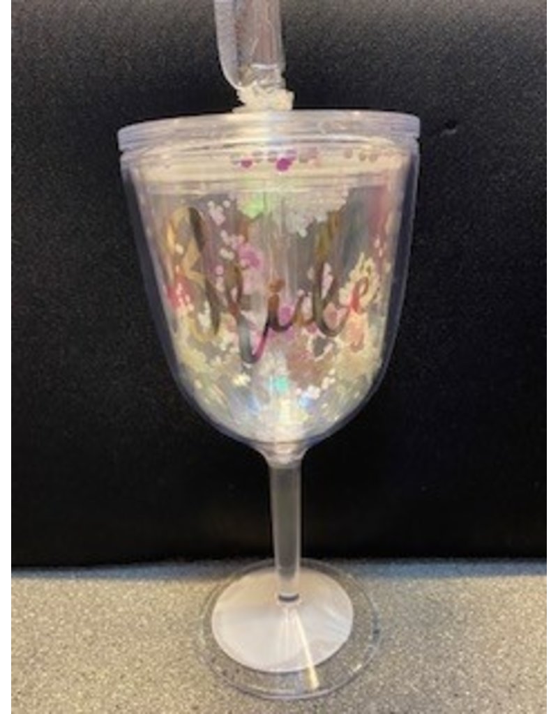 Plastic Glitter Bride Cup With Straw