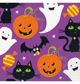 Cat & Pumpkin Beverage Napkins (16)