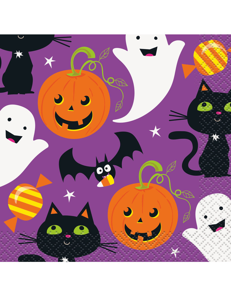 Cat & Pumpkin Beverage Napkins (16)