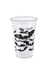 Black Bats Halloween 16oz Clear Plastic Cups (8)