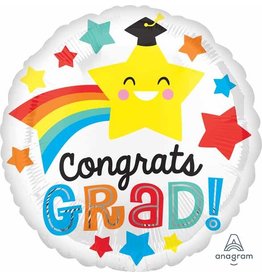 Congrats Grad Happy Star 18" Mylar Balloon