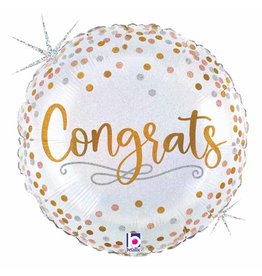 Congrats Confetti 18" Mylar Balloon