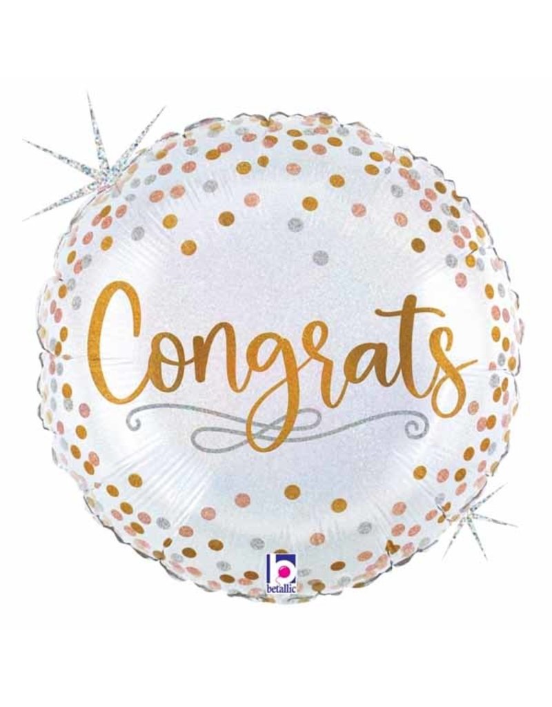 Congrats Confetti 18" Mylar Balloon