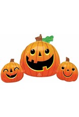 Smiley Pumpkin Trio 35" Mylar Balloon