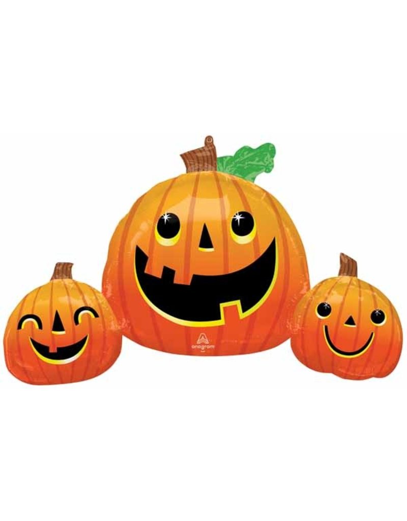 Smiley Pumpkin Trio 35" Mylar Balloon