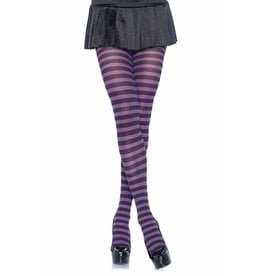 Black & Purple Striped Pantyhose