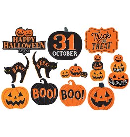 Classic Orange & Black Halloween Value Pack Of Cutouts