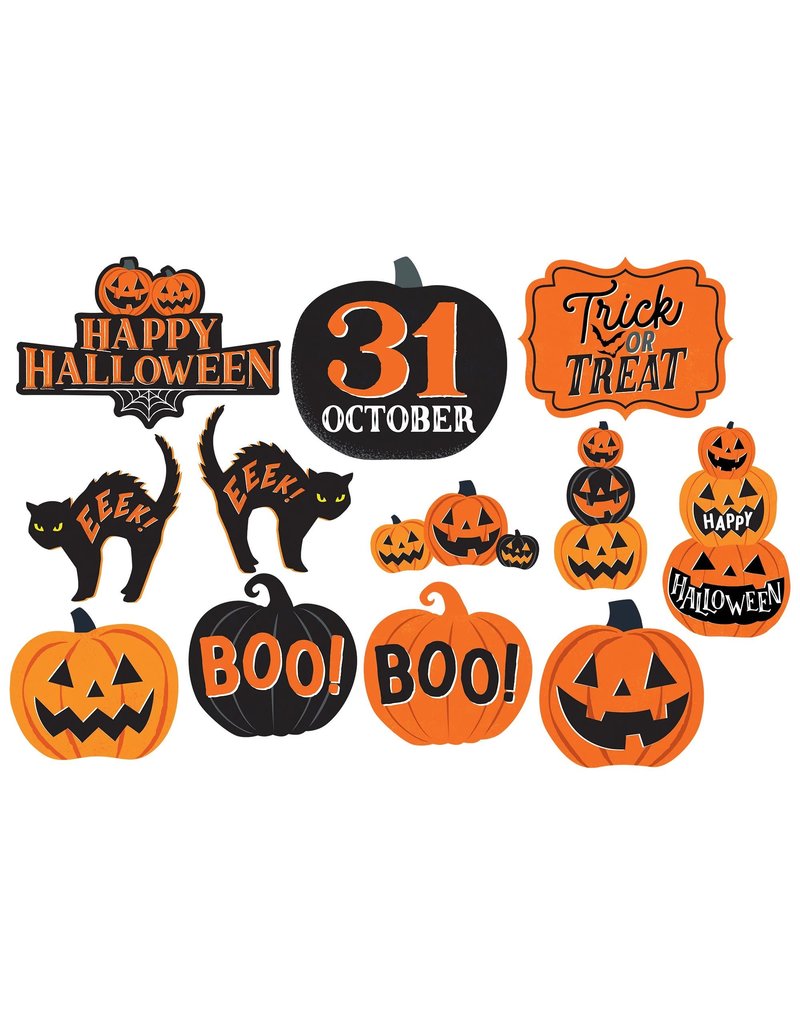 Classic Orange & Black Halloween Value Pack Of Cutouts