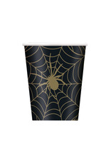 Black and Gold Spider Web 9oz Paper Cup
