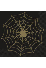 Black and Gold Spider Web Lunch Napkin