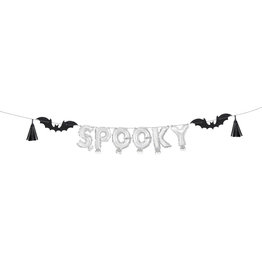 Spooky Foil Balloon Banner Kit With Bats 12FT