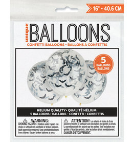 Clear 16" Latex Balloons with Bats (5)
