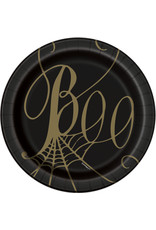 Black and Gold Spider Web 7" Plate (8)