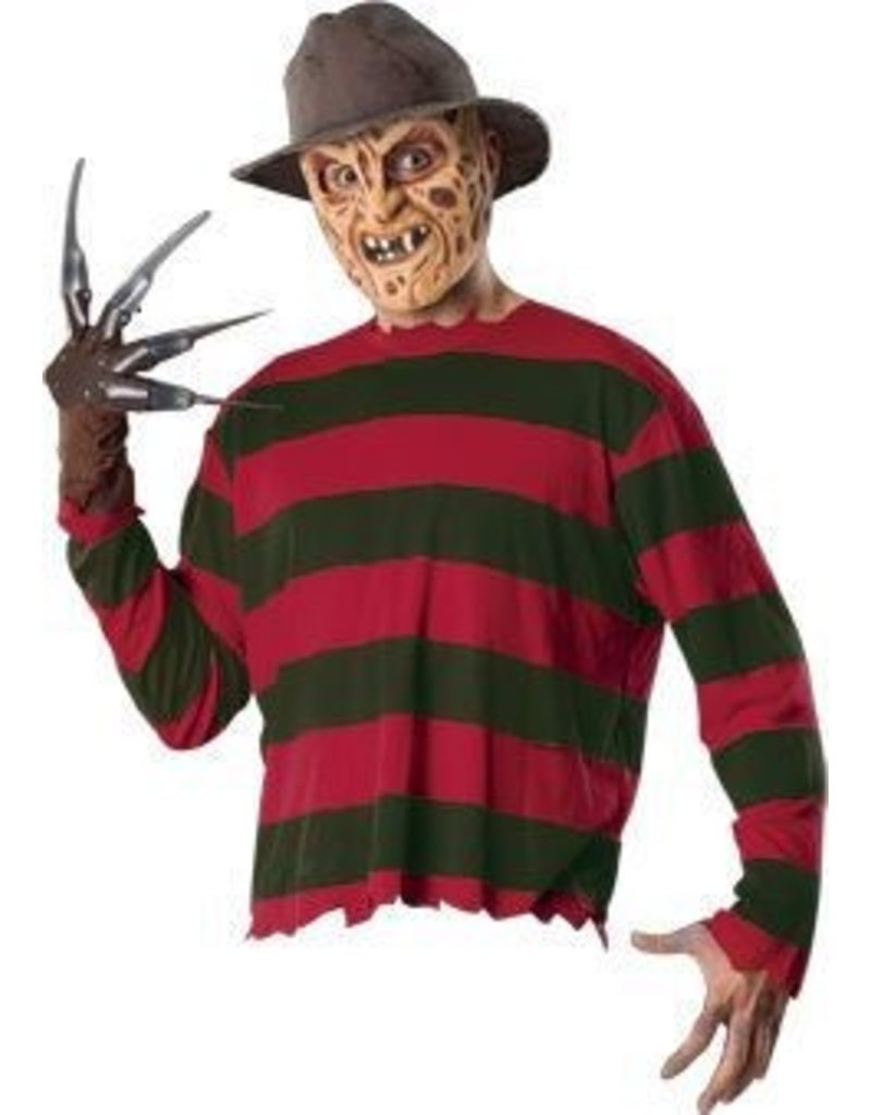 Men's Costume Freddy Krueger With Mask, Glove, and Fedora Standard