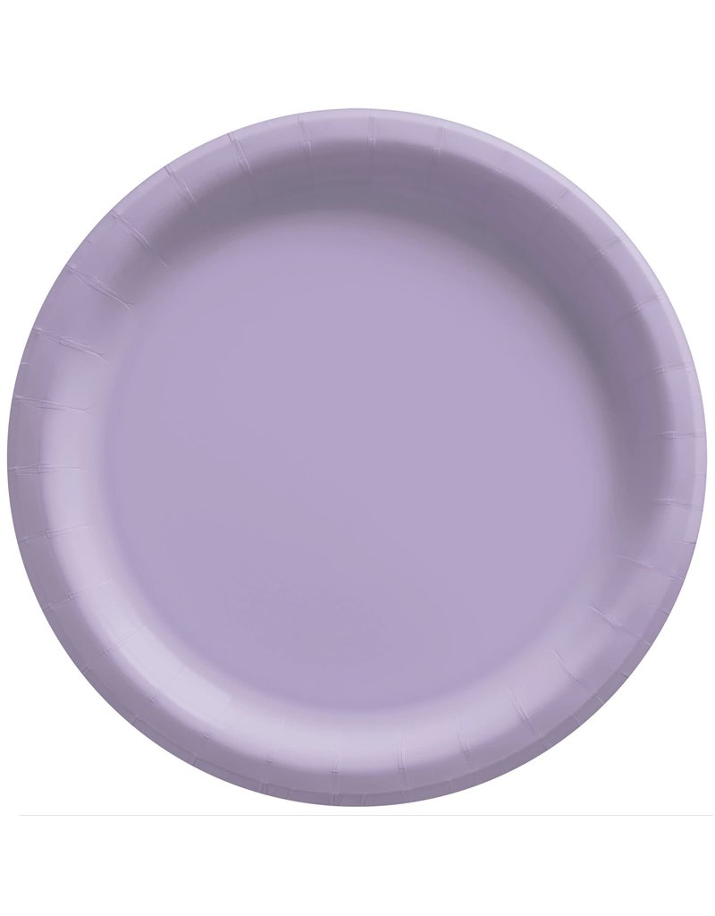 6 3/4" Round Paper Plates, Mid Ct. - Lavender (20)