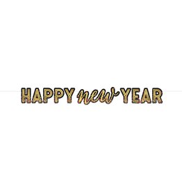 Happy New Year Letter Banner Colorful Confetti 12FT