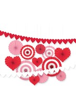 Valentine Paper Fan Decorating Kit (Contains: 12 Fans, 8" - 16" 2 Banners, 9 3/4' x 7 1/2" Paper)