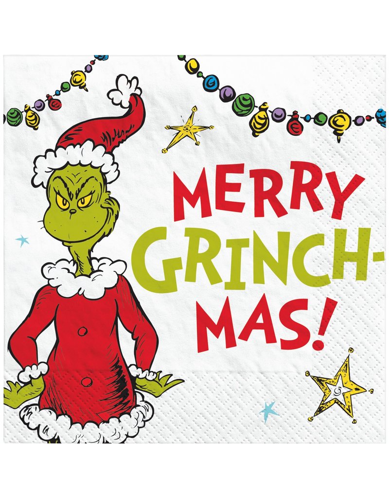 Traditional Grinch Merry Grinchmas Beverage Napkin (16)