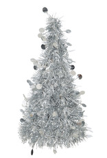 Silver Tinsel Tree Centerpiece 10"