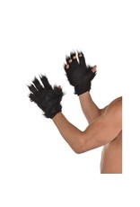 Black Furry Gloves