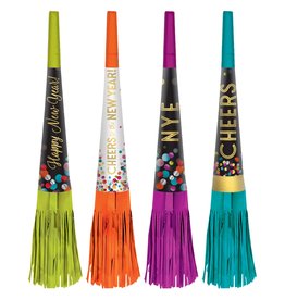 New Years 9" Fringe Horns Multi-Pack Colourful (8)