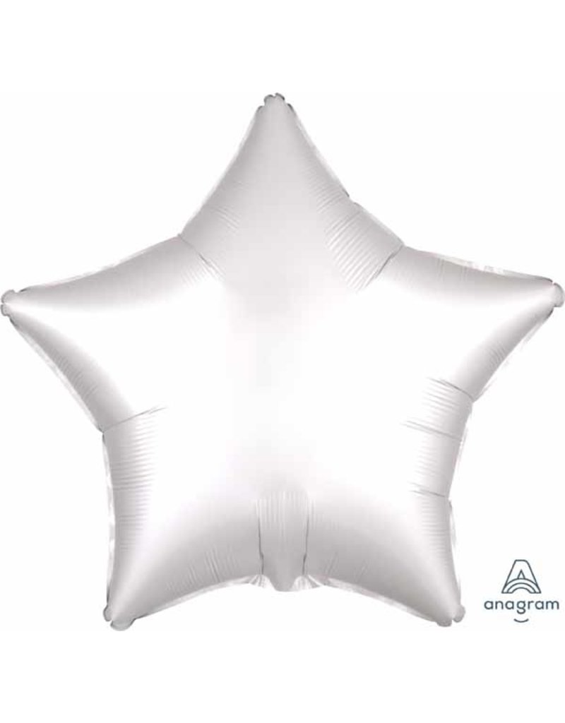 White Satin Luxe Star 19" Mylar Balloon