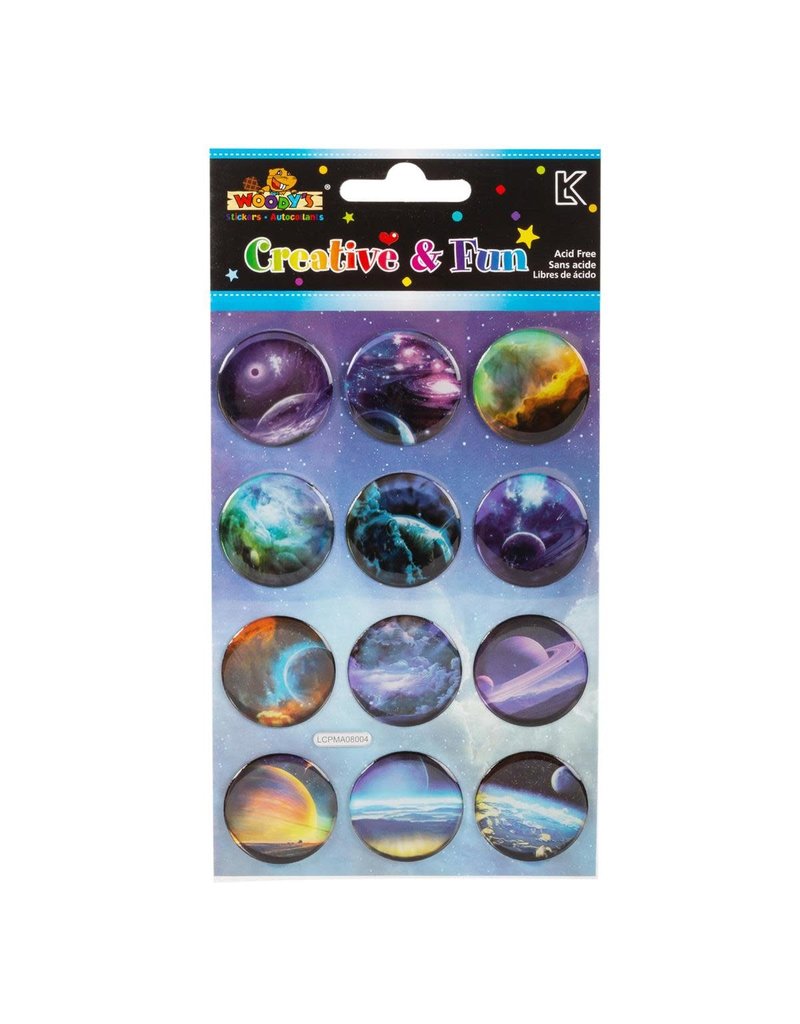 Woody's, 4" x 6" Crystal Stickers, Universe
