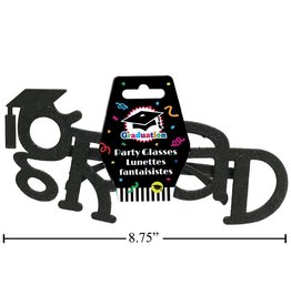 Graduation "GRAD" Party Glasses, Black