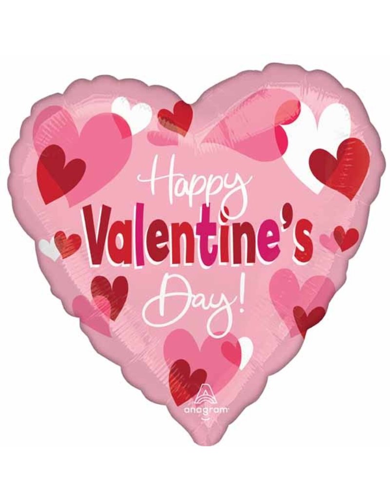 Happy Valentine's Day Playful Hearts 18" Mylar Balloon
