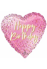 Happy Birthday Sparkle 18" Heart Mylar Balloon