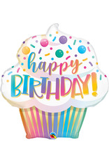 Birthday Ombre Cupcake 31" Mylar Balloon