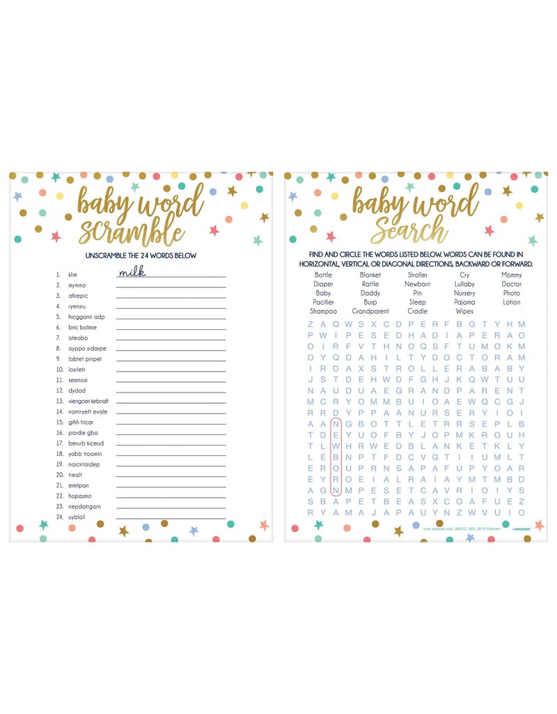 Baby Shower 2-in-1 Word Game