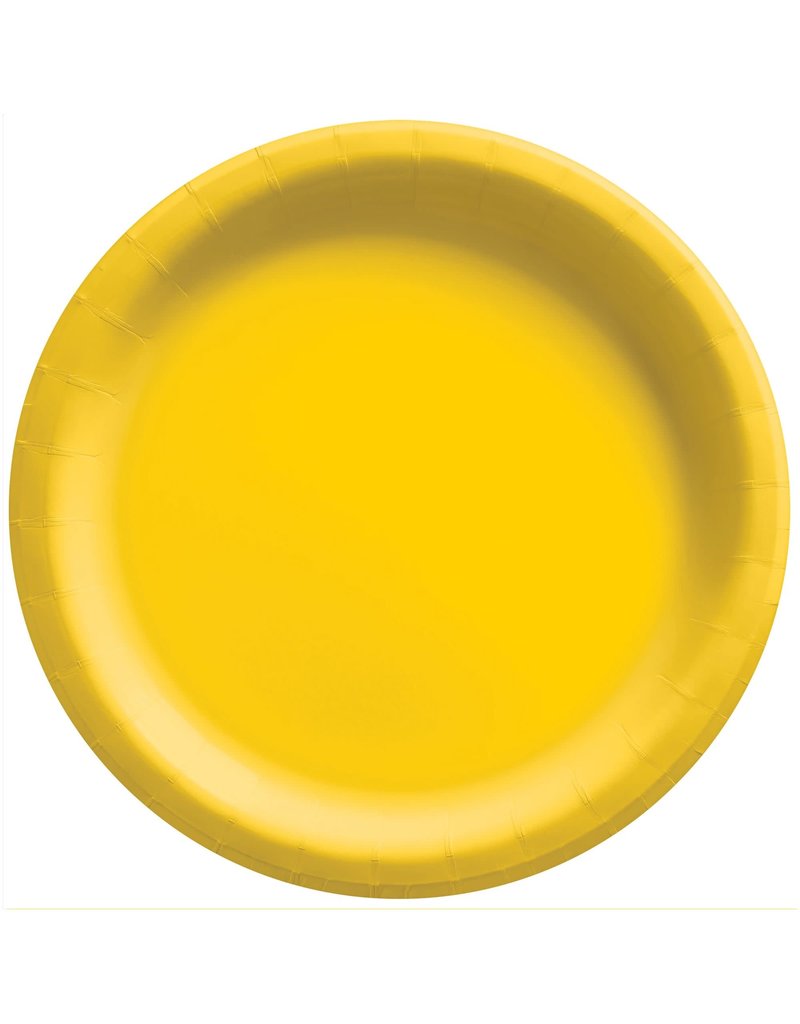 6 3/4" Round Paper Plates, Mid Ct. - Yellow Sunshine (20)
