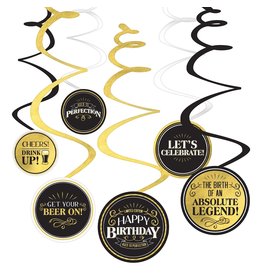 Better with Age Birthday Spiral Decoration Value Pack (12)