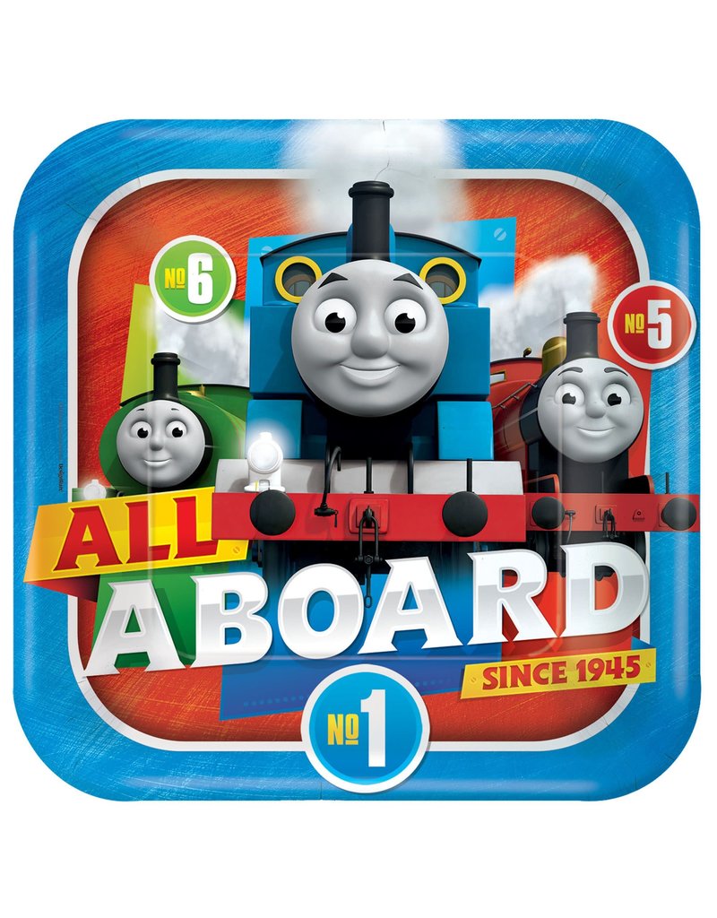 Thomas All Aboard Square Plates, 9" (8)