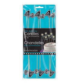 Oh No…40 Cake Candles on a Stick 9 1/2" (6)