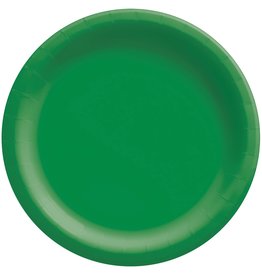 6 3/4" Round Paper Plates, Mid Ct. - Festive Green (20)