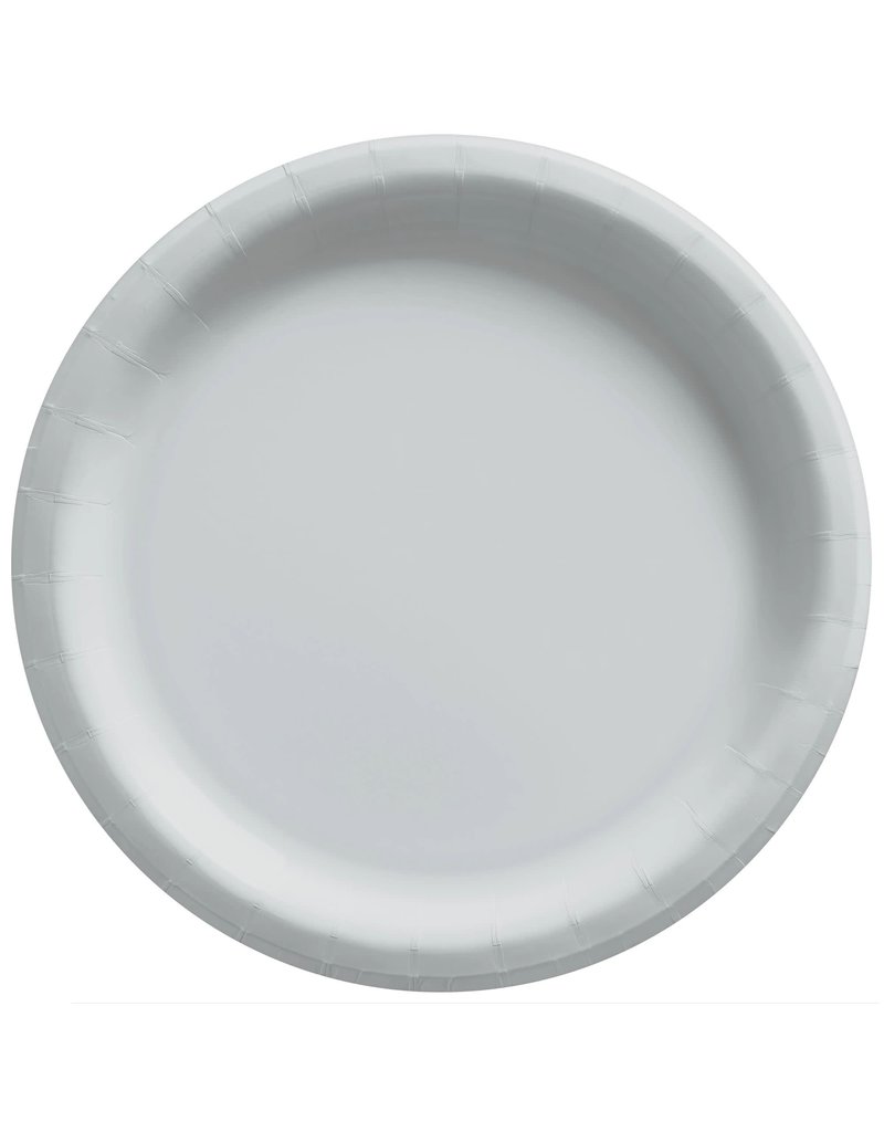 6 3/4" Round Paper Plates, Mid Ct. - Silver (20)